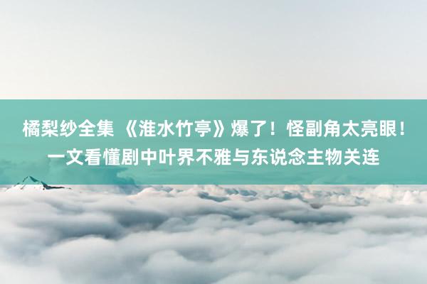 橘梨纱全集 《淮水竹亭》爆了！怪副角太亮眼！一文看懂剧中叶界不雅与东说念主物关连
