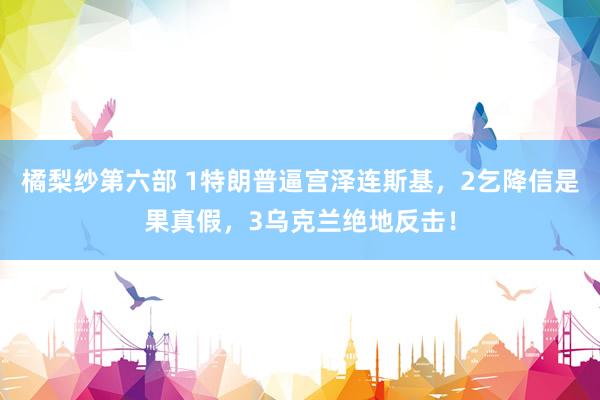 橘梨纱第六部 1特朗普逼宫泽连斯基，2乞降信是果真假，3乌克兰绝地反击！