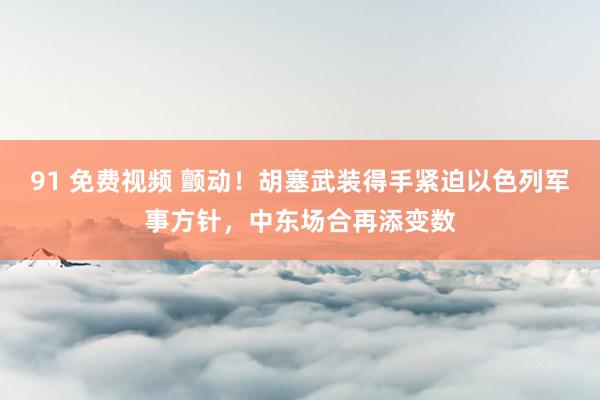 91 免费视频 颤动！胡塞武装得手紧迫以色列军事方针，中东场合再添变数