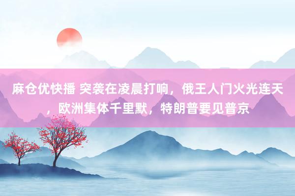麻仓优快播 突袭在凌晨打响，俄王人门火光连天，欧洲集体千里默，特朗普要见普京