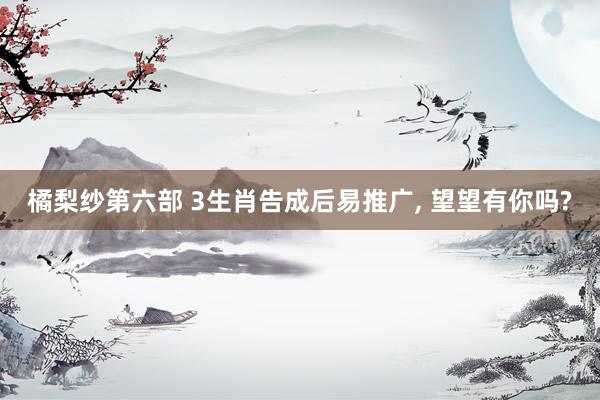橘梨纱第六部 3生肖告成后易推广， 望望有你吗?
