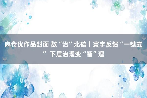 麻仓优作品封面 数“治”北碚丨寰宇反馈“一键式” 下层治理变“智”理